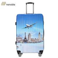 Printed 20/24/28" travel luggage sets ABS PC hard shell trolley luggage